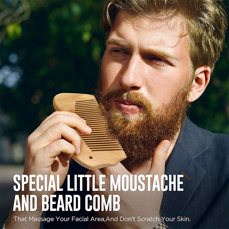 Men's Hair Beard Shaving Set Bathroom Tool Brush Comb Shaving Scissors Clean Styling Set