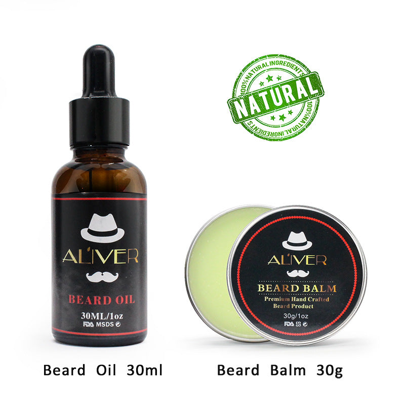 Men's Hair Beard Shaving Set Bathroom Tool Brush Comb Shaving Scissors Clean Styling Set