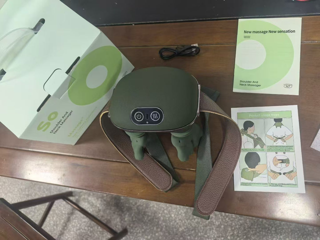 Electric Neck and Shoulder Muscle Massager Wireless Shoulder and Back Kneading Massage Shawl Neck Massager Relax Pain Relief