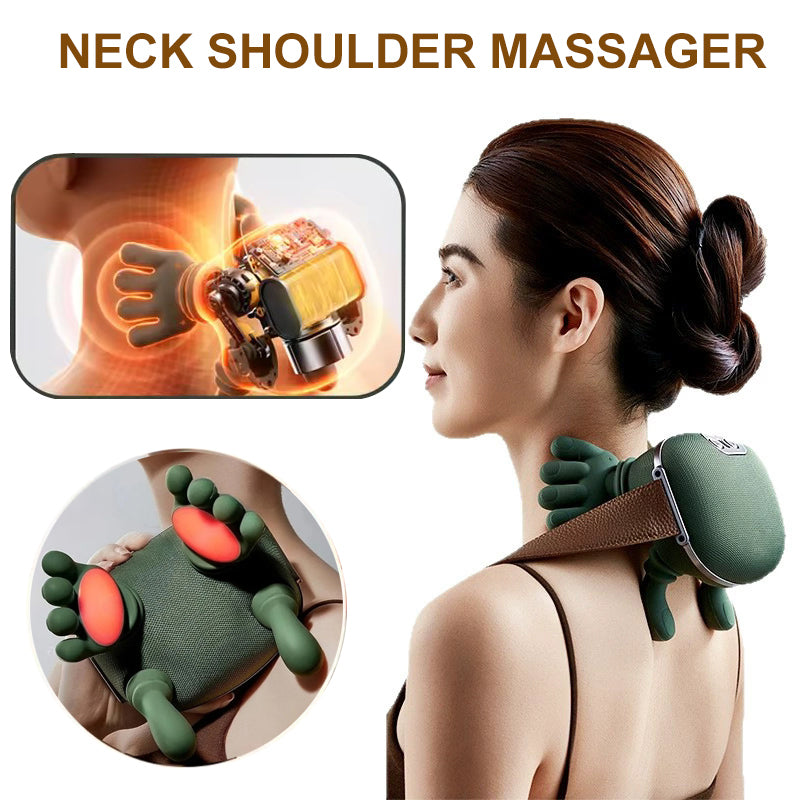 Electric Neck and Shoulder Muscle Massager Wireless Shoulder and Back Kneading Massage Shawl Neck Massager Relax Pain Relief